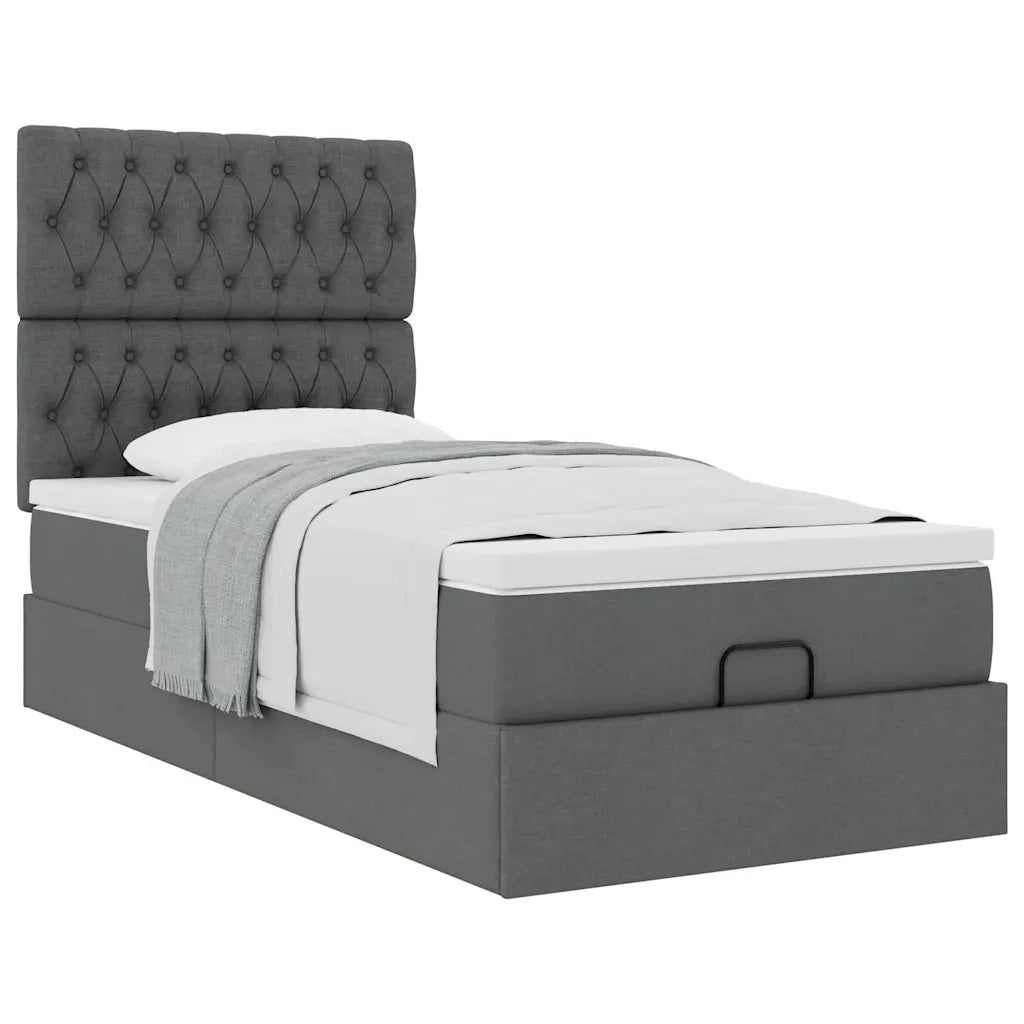 Struttura Letto Pouf con Materasso 90x190 cm in Tessuto 3313203