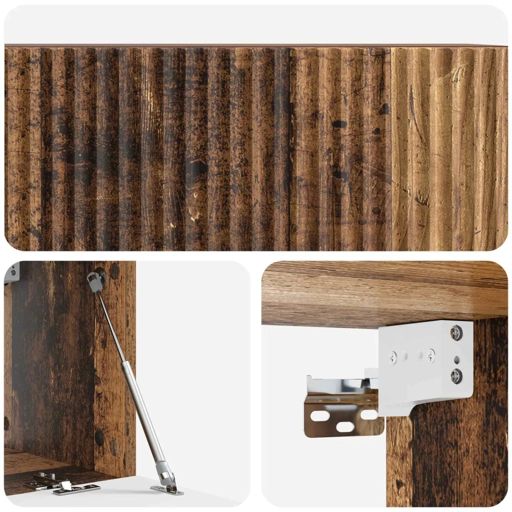 Mobile Porta TV da Muro-Credenza per TV sospesa Legno antico 78,5 x 31 x 30 cm 258987