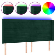 Testiera | Testata a LED Verde Scuro 163x16x118/128 cm in Velluto