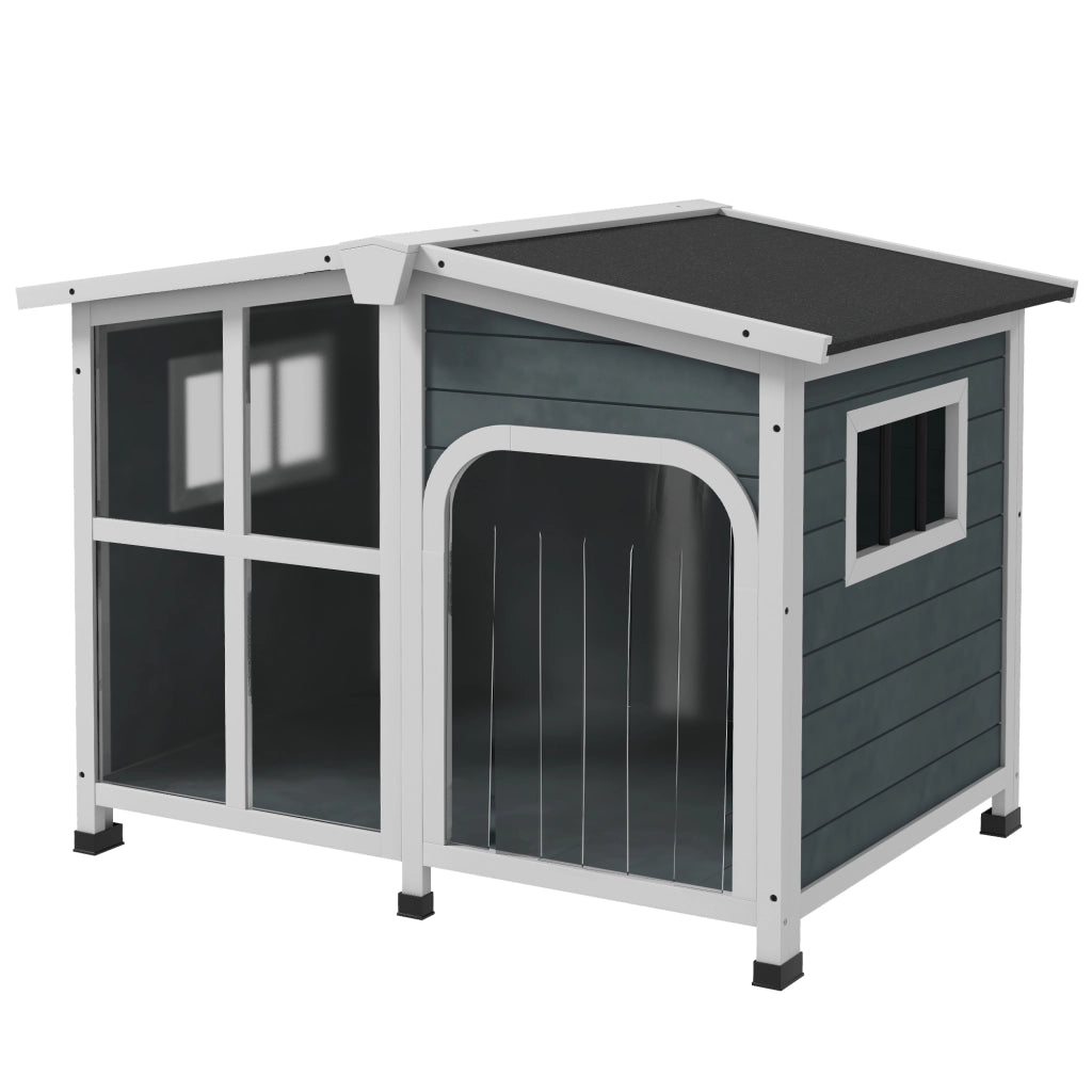 Cuccia per cani ¨C Xylo ¨C legno grigio 101x66.5x70.5 cm con tetto apribile