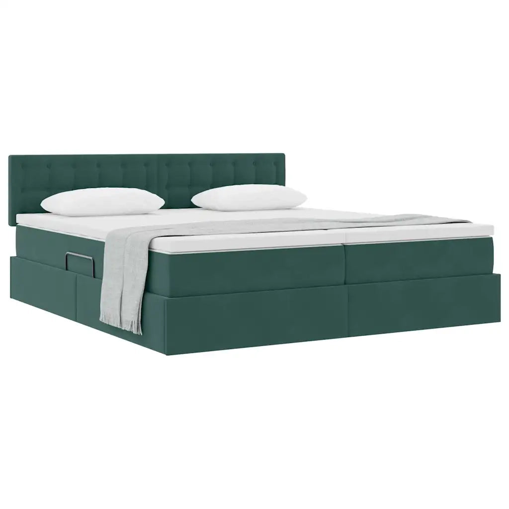 Letto con Contenitore con materasso Verde Scuro 100 x 200 cm 3371006