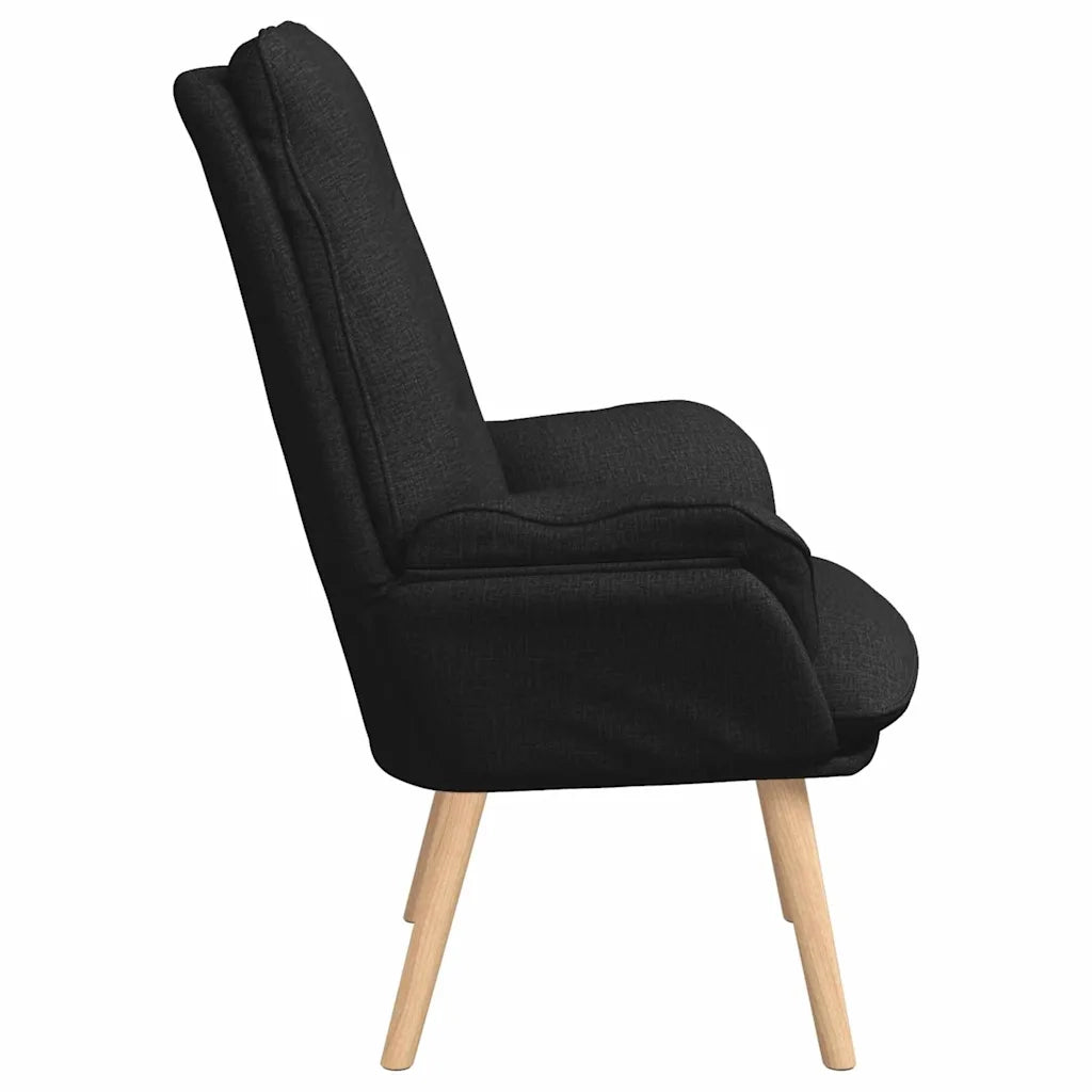 Poltrona | Sedia Relax Nero 69 x 74 x 93 cm Tessuto e compensato