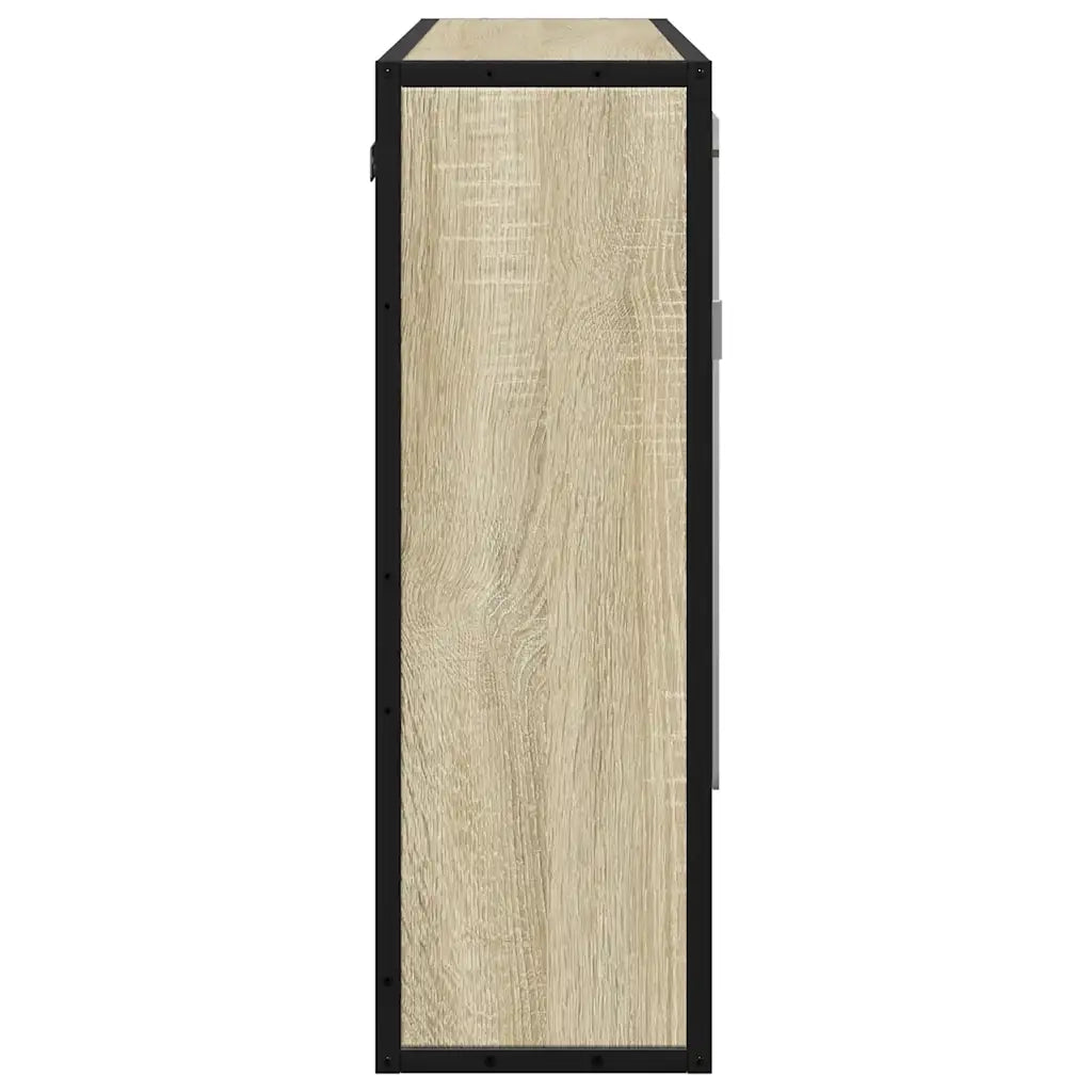 Mobiletto con specchio per bagno-Armadietto a Specchio da Bagno in rovere Sonoma 65x20x60 cm in legno ingegnerizzato 453562