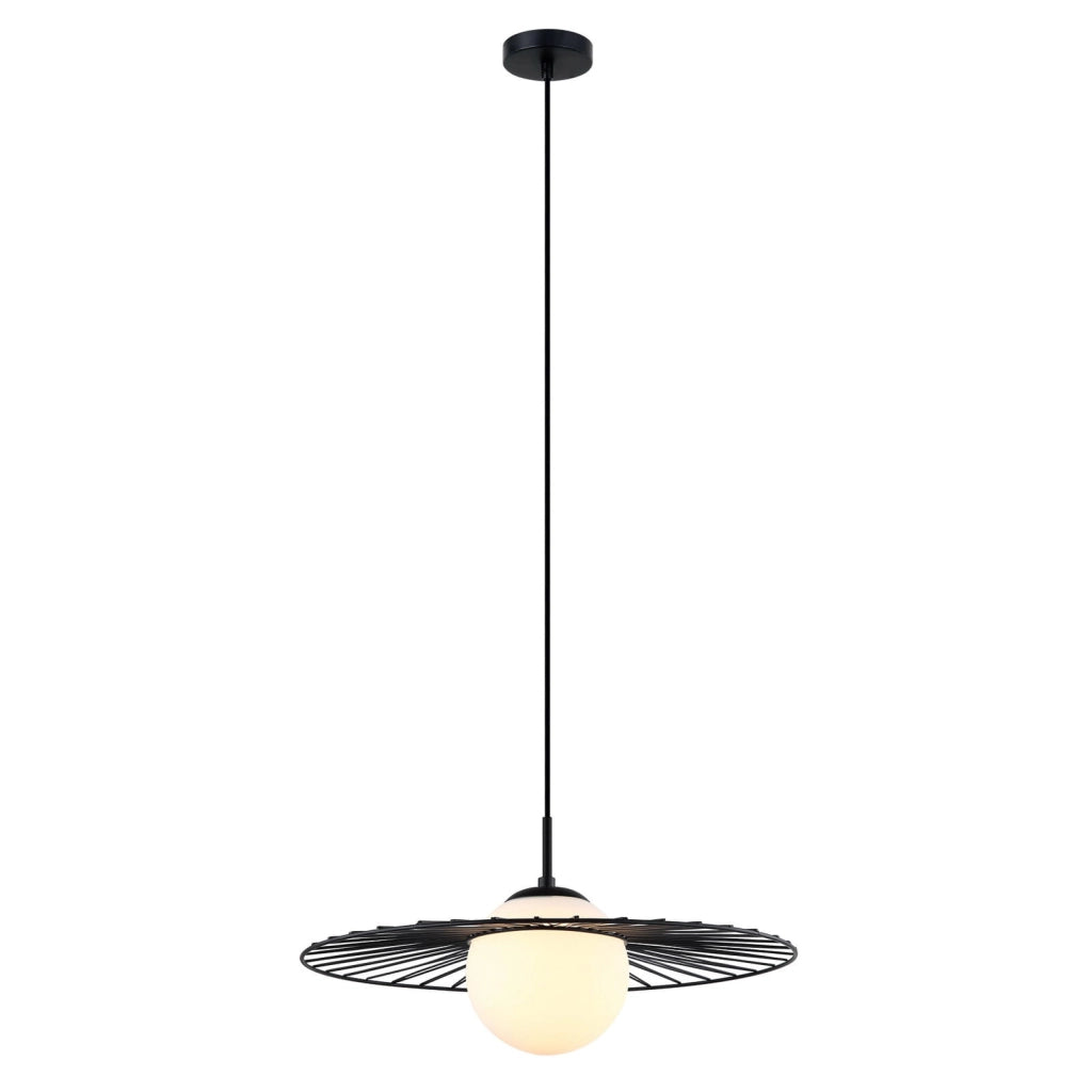 Lampada a sospensione Italux Sally nera Ø45 dimmerabile