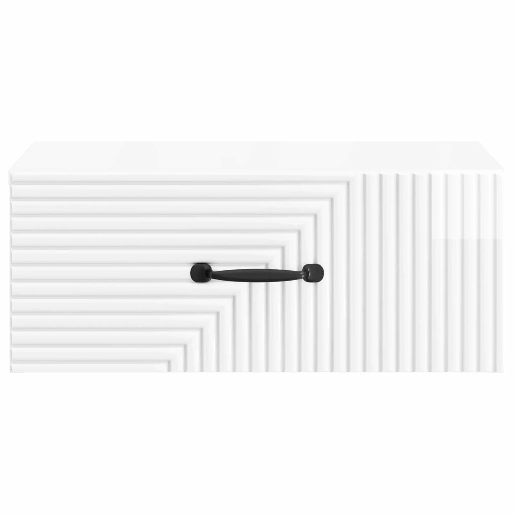 Mobiletto da notte a muro Bianco Lucido 49 x 34,5 x 20 cm 898623