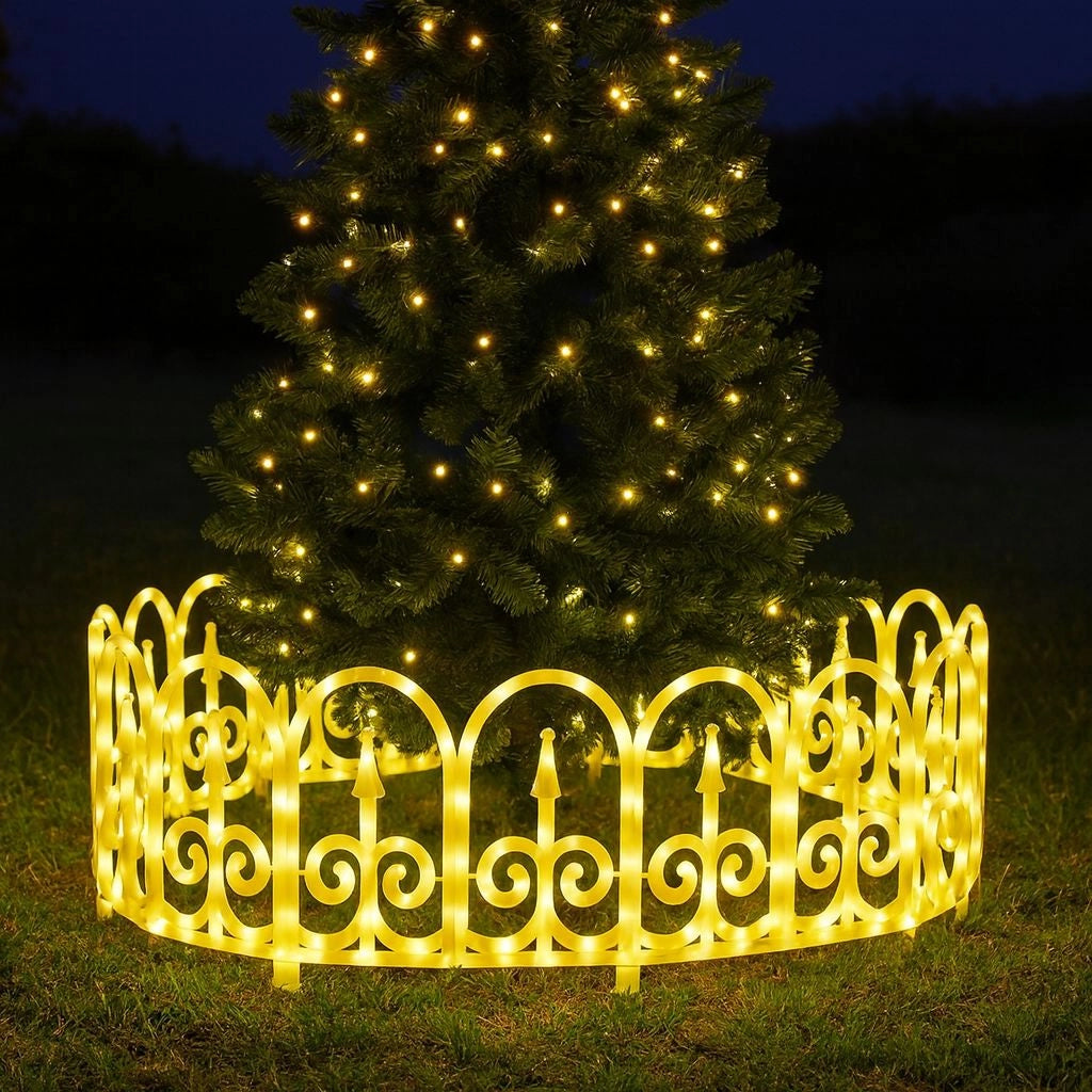 Recinzione luminosa natalizia 288 LED bianco caldo IP44 8 metri per interno ed esterno – decorazione natalizia elegante e resistente con giochi di luce