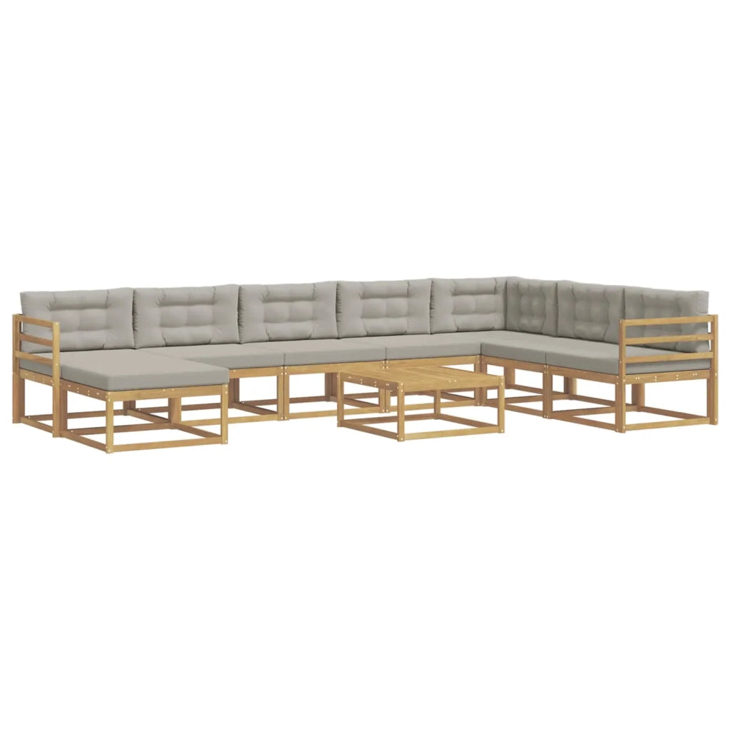 Set di divani da esterno 9 pcs Bianco e Grigio Chiaro 3386885