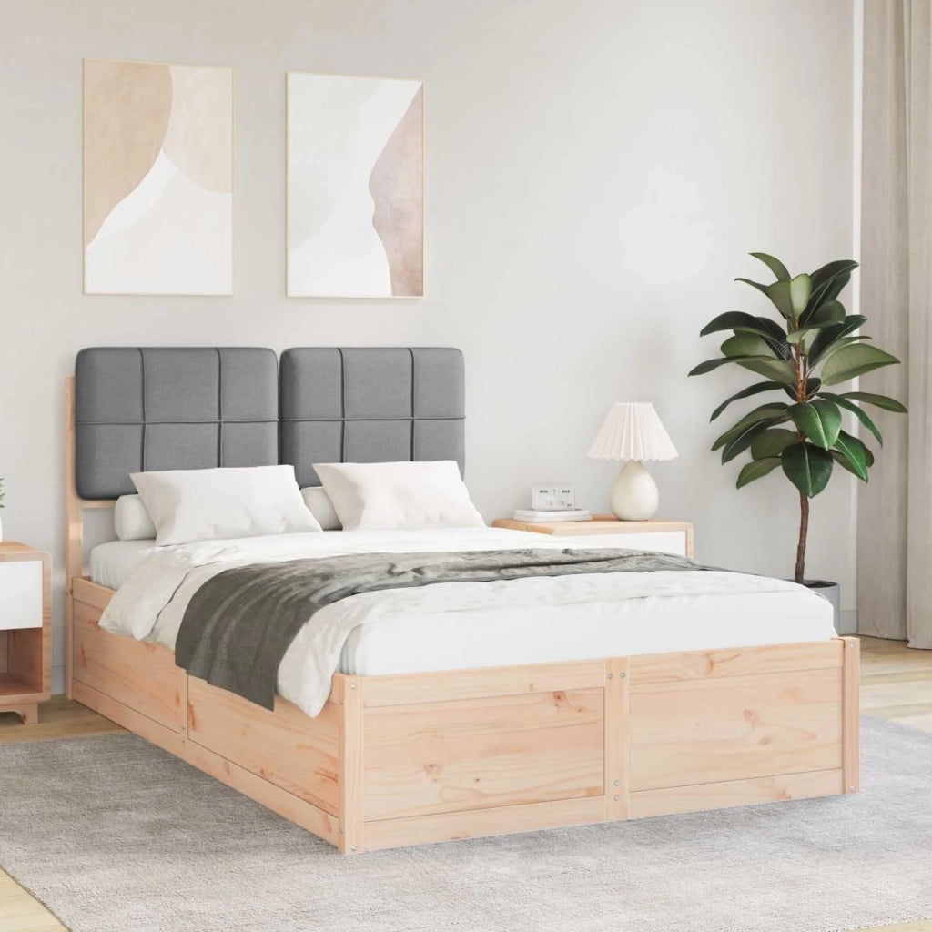 Letto con Testiera Rivestita Grigio chiaro 120 x 200 cm 3405537