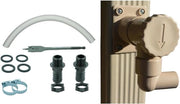 Barile per pioggia per tubi rettangolari con 1 tubo di gomma morbido 60 cm + 2 set di ricambio.