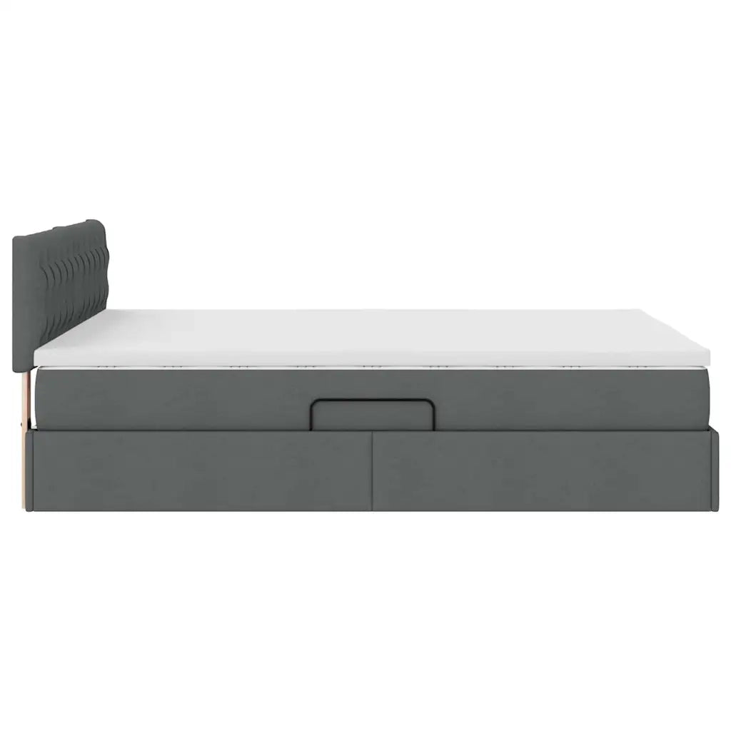 Letto con contenitore e materasso Grigio scuro 140 x 190 cm 3370570