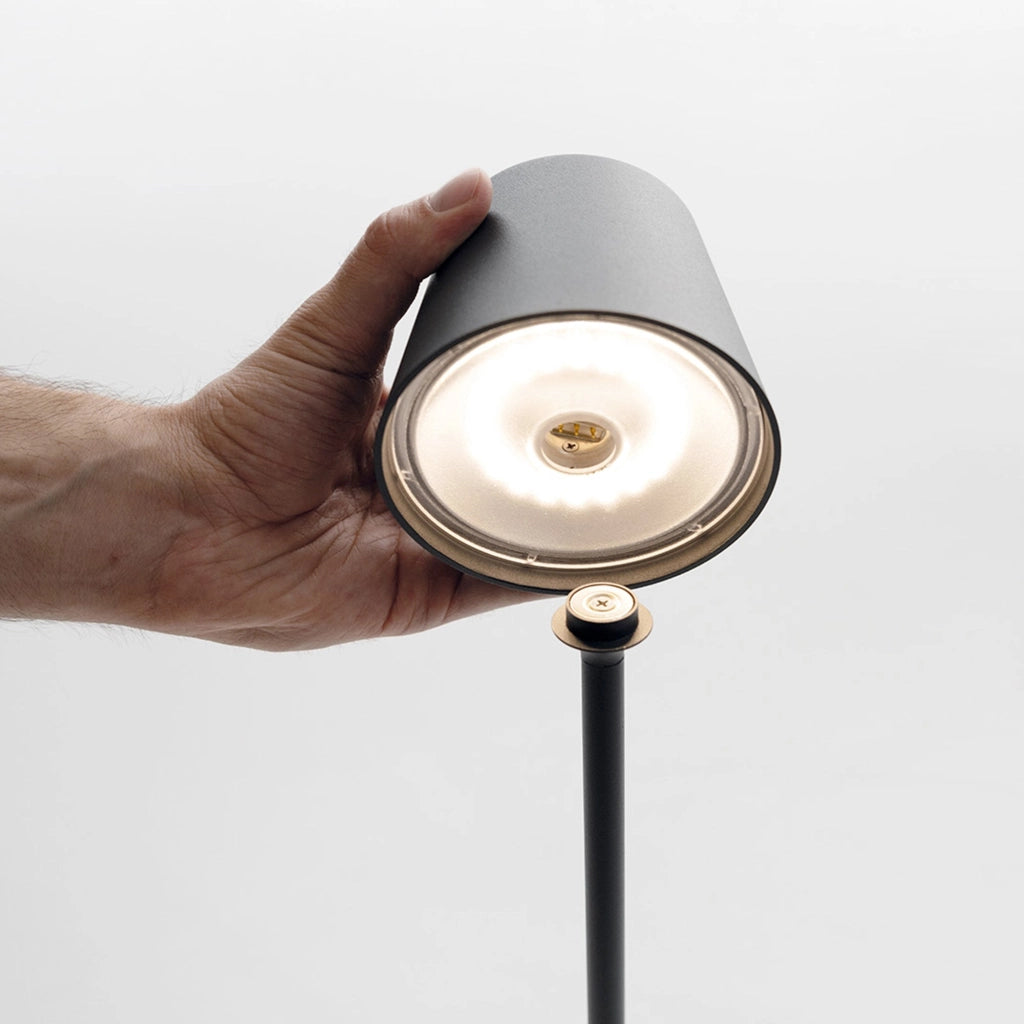 Lampada a led da Parete con Gancio Poldina Grigio Scuro ricaricabile e dimmerabile con batteria fino a 12 ore