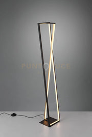 EDGE PIANTANA LED 26W 2950lm, 2300+3000+4000K RETTANGOLARE NERO E OTTONE SATINATO DIMMERABILE H. 124CM