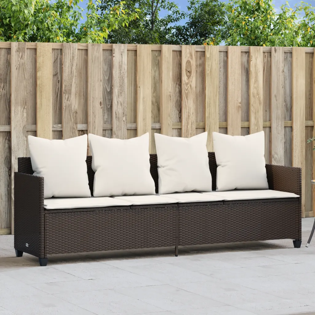 Lettino Prendisole | Sdraio da giardino | Lettino da sole con Cuscini Marrone?in Polyrattan
