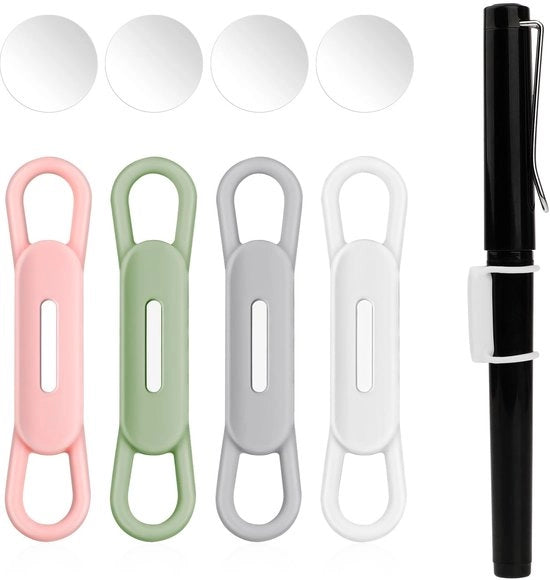 Set di 4 penne magnetiche, penne portatili, clip per matite, penne per superfici metalliche (multicolore)