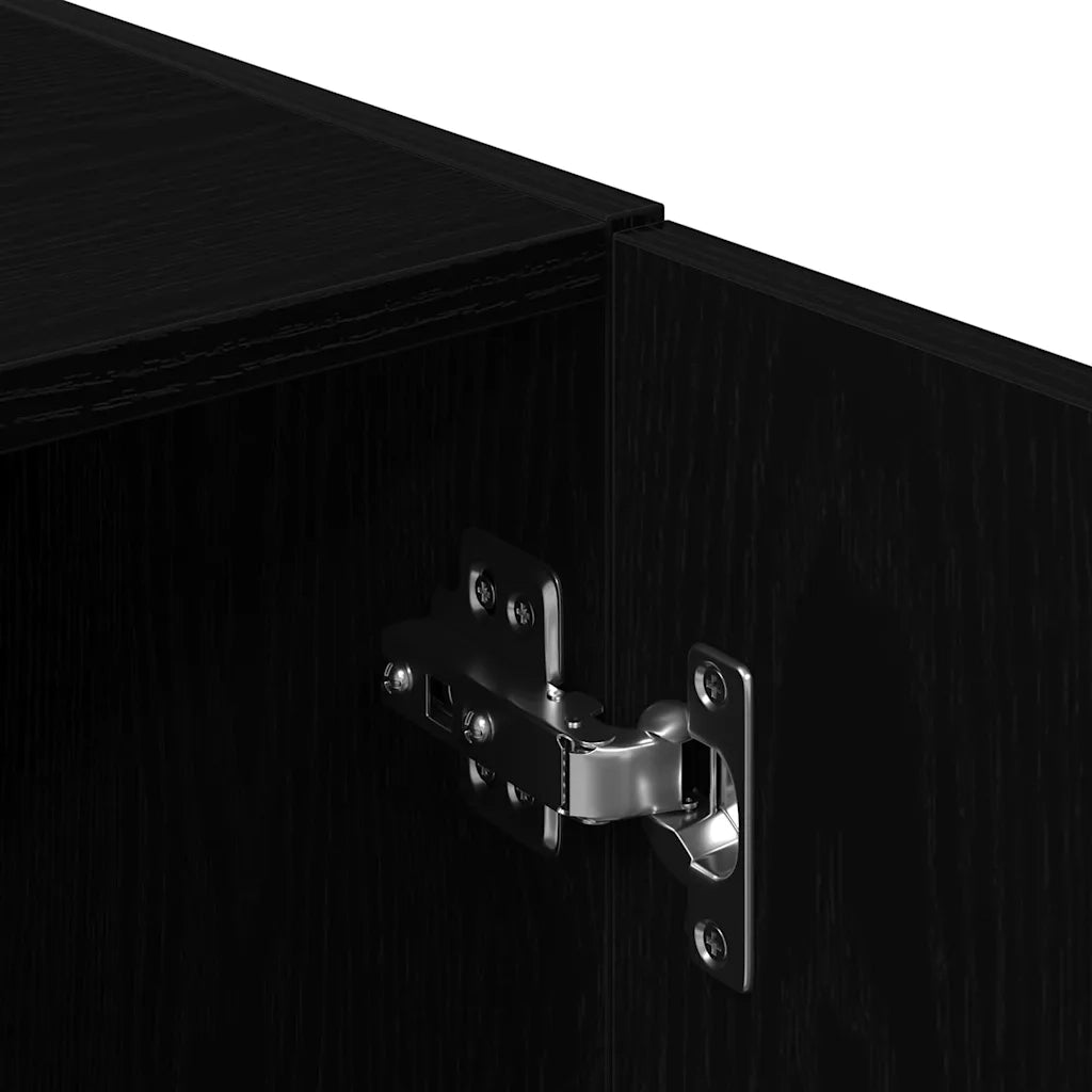 Set di Armadio pensile | Mobili da Cucina 3 pz Nero in Truciolato