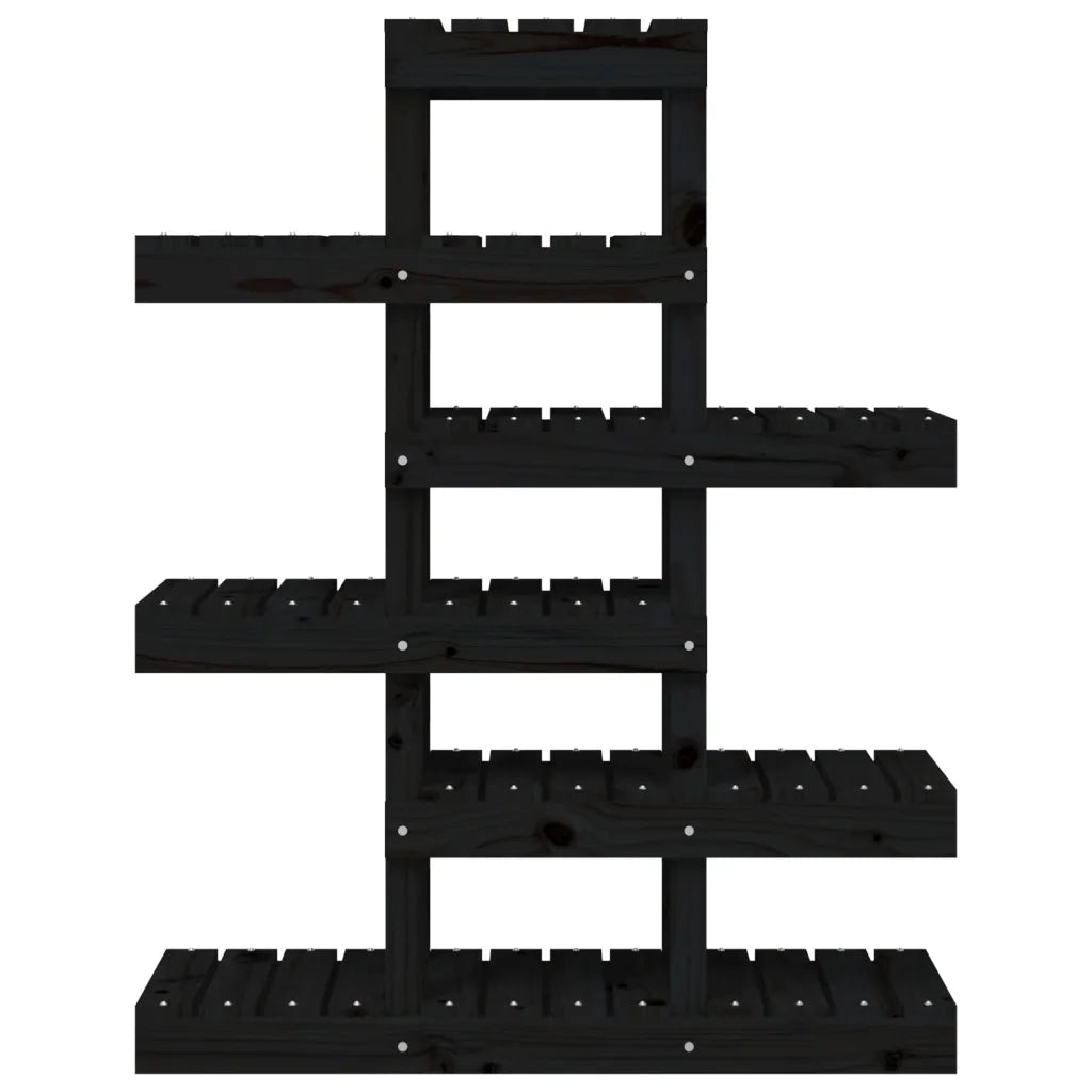 Supporto per piante | Sostegno per piante Nero 85x25x109,5 cm Legno Massello di Pino