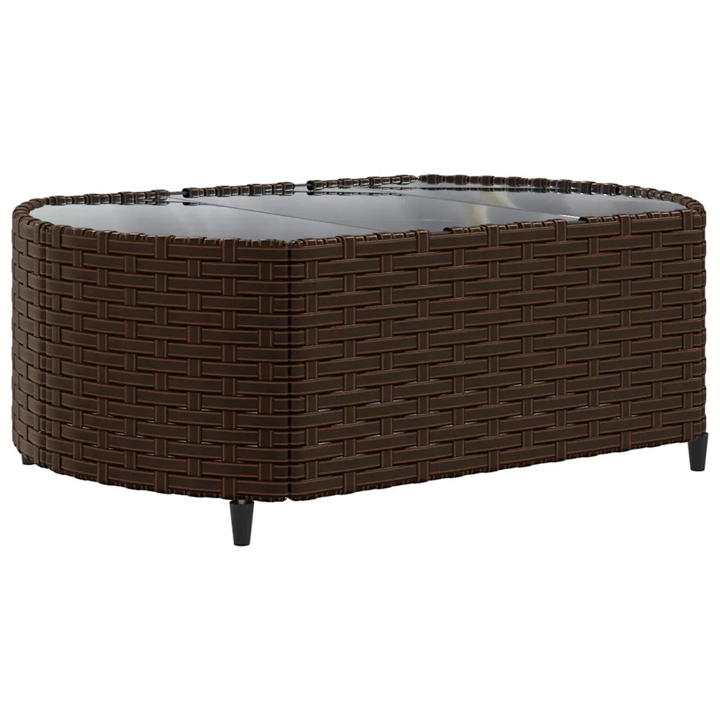 Set Divano da Giardino 5 pz con Cuscini Marrone in Polyrattan