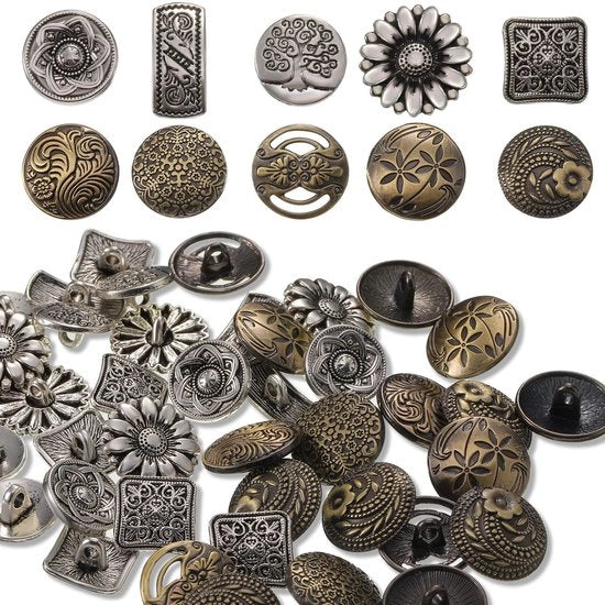 Ferraglie metalliche 80 pezzi - Stile vintage in argento antico e bronzo