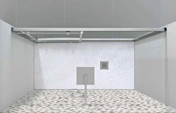 Porta Doccia Scorrevole Cristallo 6mm Trasparente h190 cm Melada Trasparente 6mm,126/130 cm