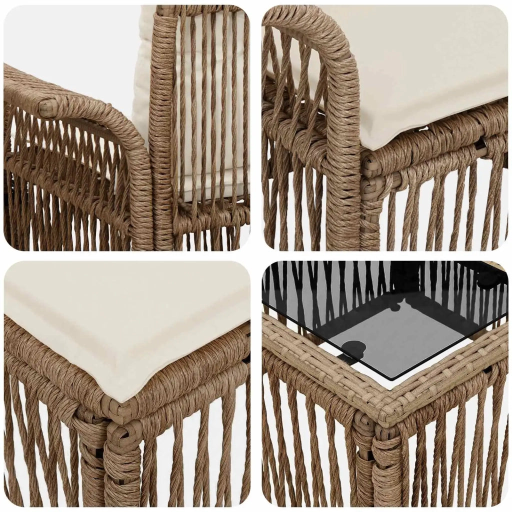 Set Divano da Giardino 9 pcs Beige polyrattan 3434850