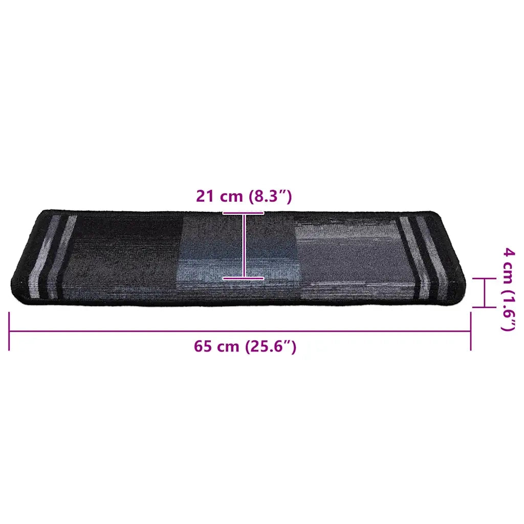 Tappetini per Scale Autoadesivi 5 pz | Gradini per Scale 65x21x4 cm Nero e Grigio