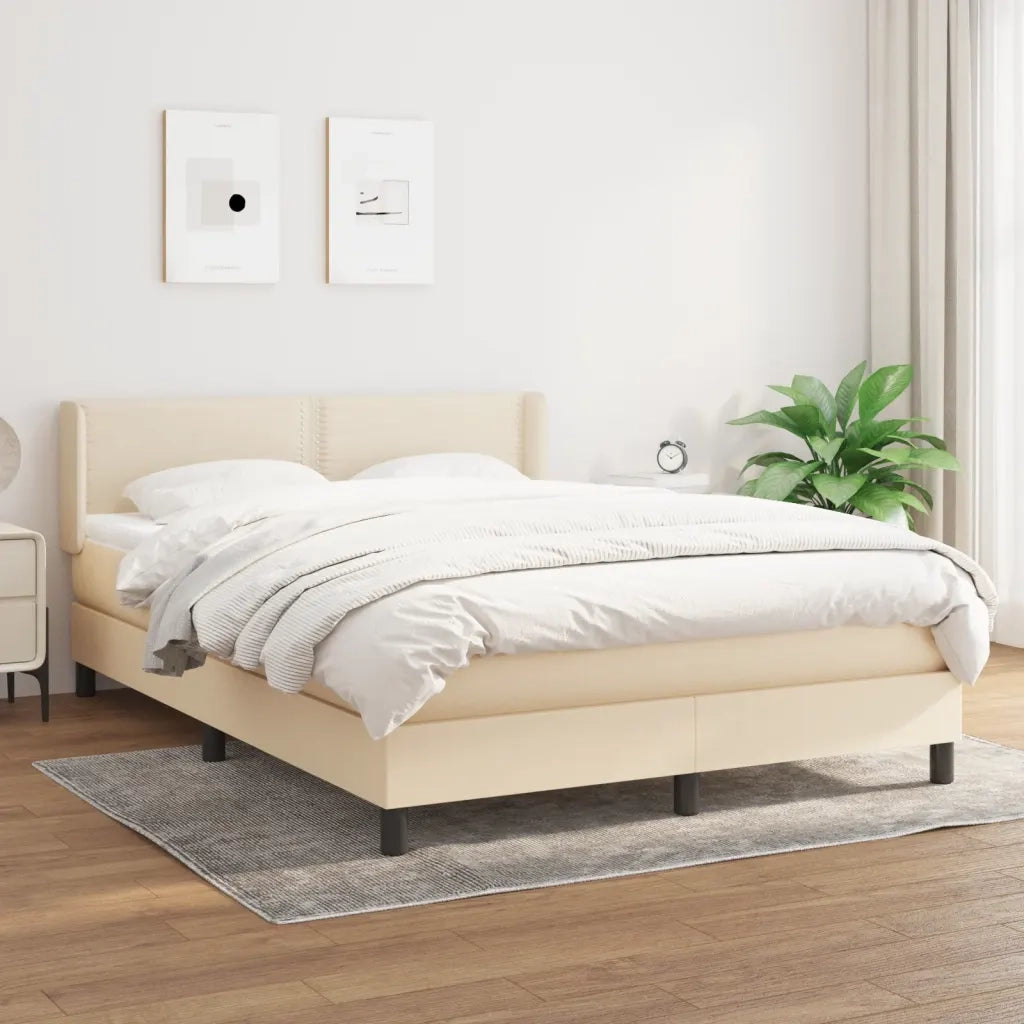 Giroletto a Molle con Materasso Crema 140x200 cm in Tessuto 3129638