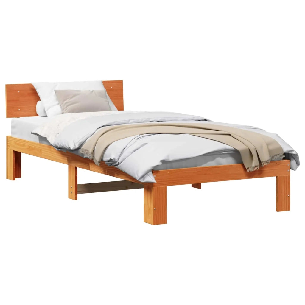 Struttura del letto Marrone cerato 75 x 190 cm Pino massello 872679