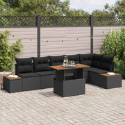 Set Divano da Giardino con archiviazione 7 pcs Nero Poly Rattan 3358812