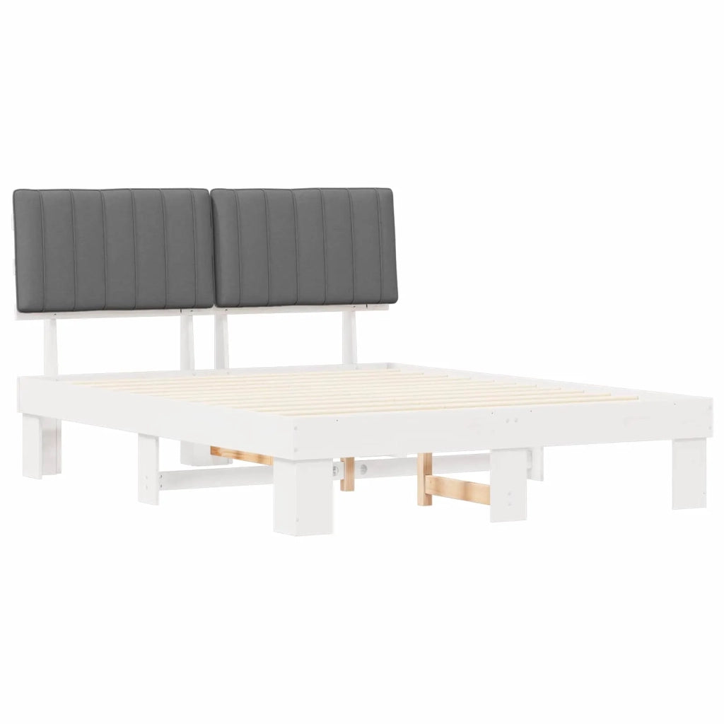 Letto con Testiera Rivestita Grigio chiaro 160 x 200 cm 877478