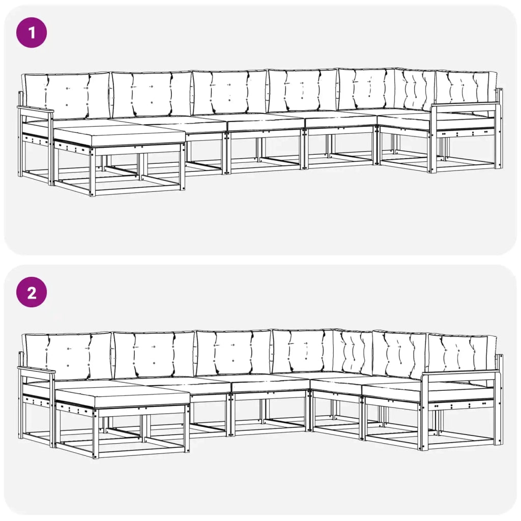 Set di divani da esterno con cuscino 7 pcs Bianco e Antracite 3386751