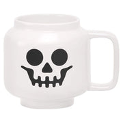 Lego tazza in ceramica grande scheletro bianco, 530 ml, forma testa minifigura, adatta a lavastoviglie e microonde