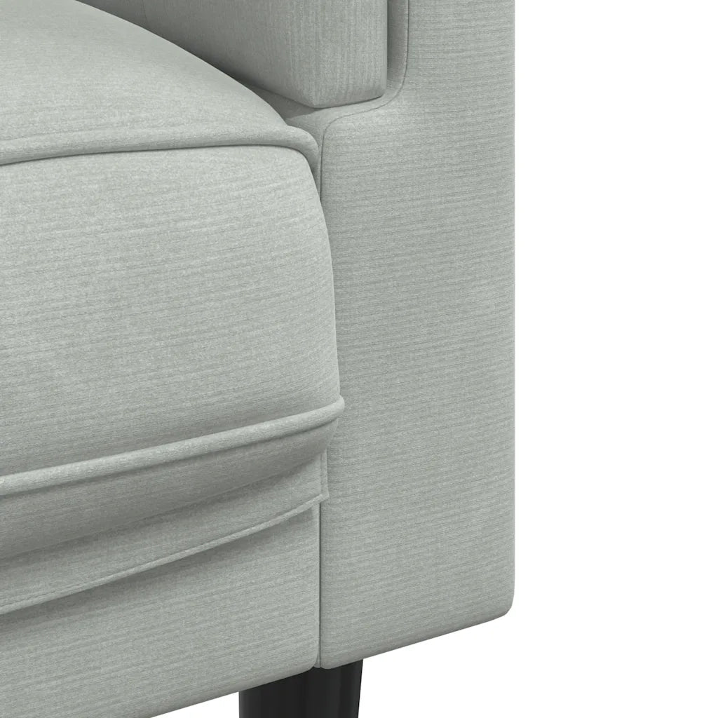 Divano a 3 Posti con Cuscini-Sofa 3 Posti con Cuscini Grigio Chiaro in Velluto