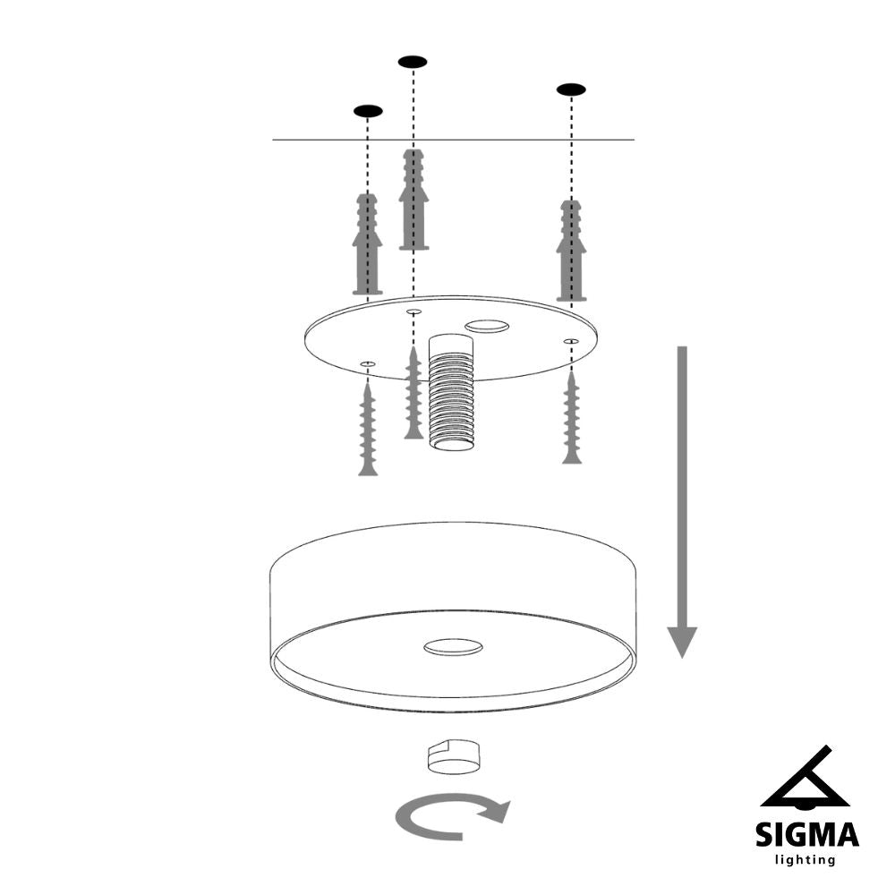 Plafoniera Sigma Vasco bianca 3 luci E27 minimal moderna