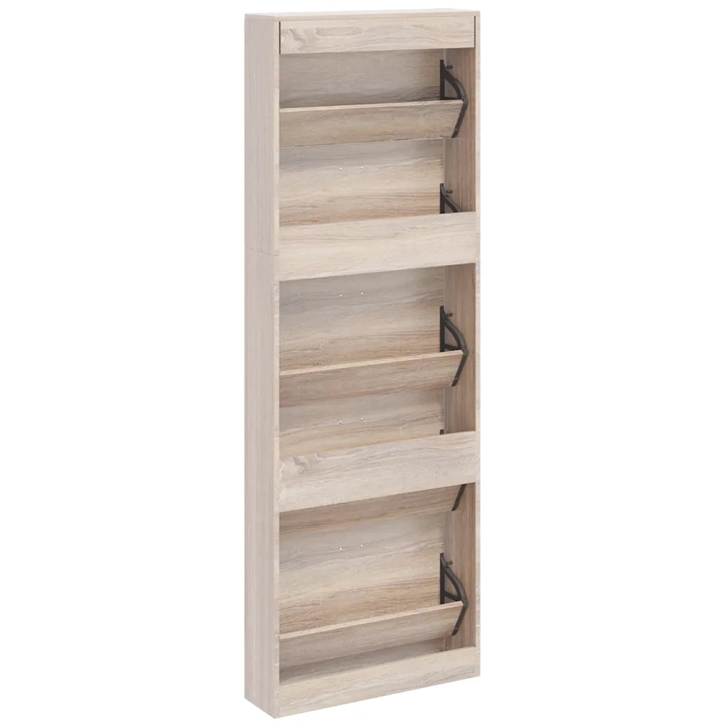 Scarpiera-Scaffale per scarpe in Legno Effetto Rovere con 5 Scomparti