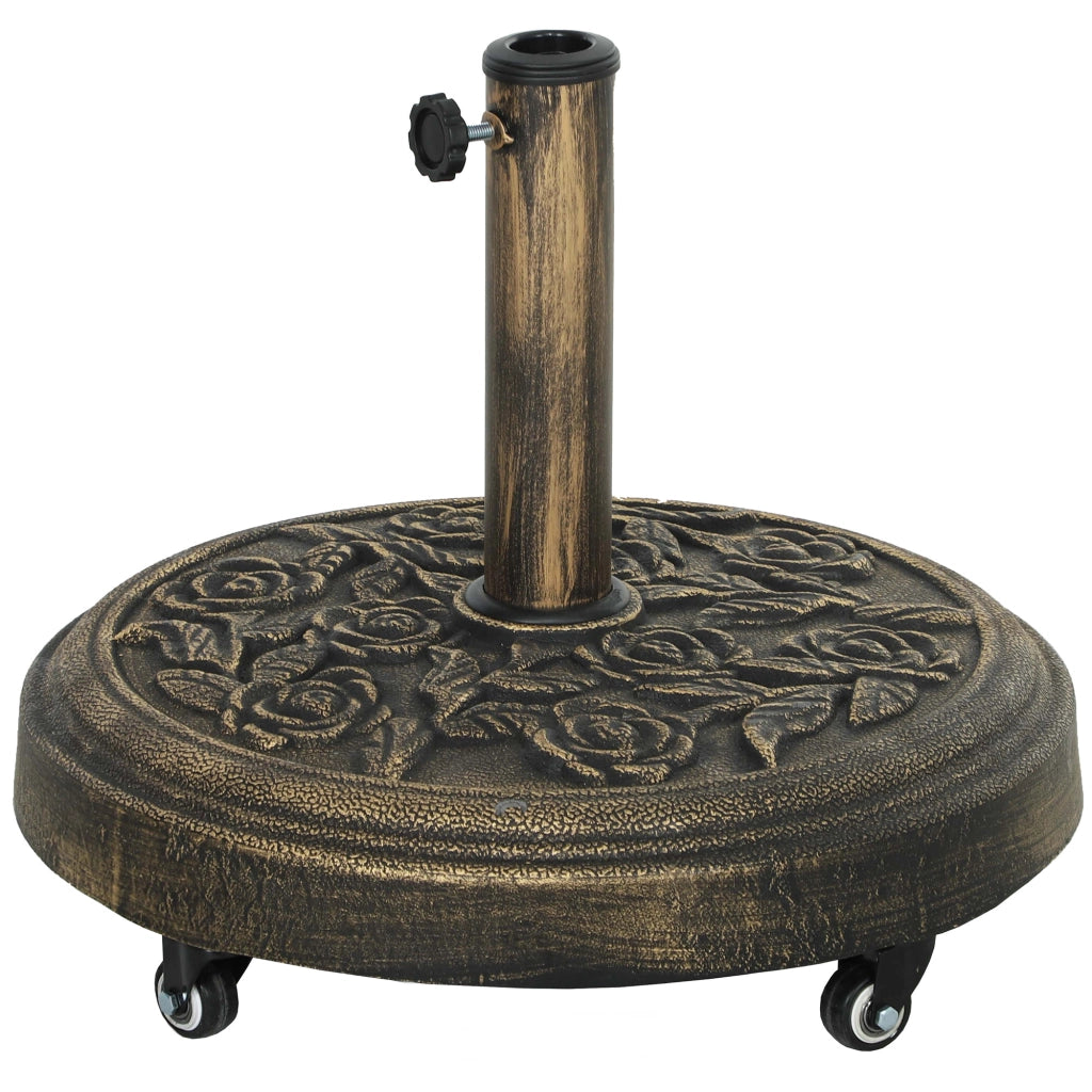 Base per Ombrellone Rotonda con Ruote ¨C Minimal ¨C Resina Bronzo 21 kg