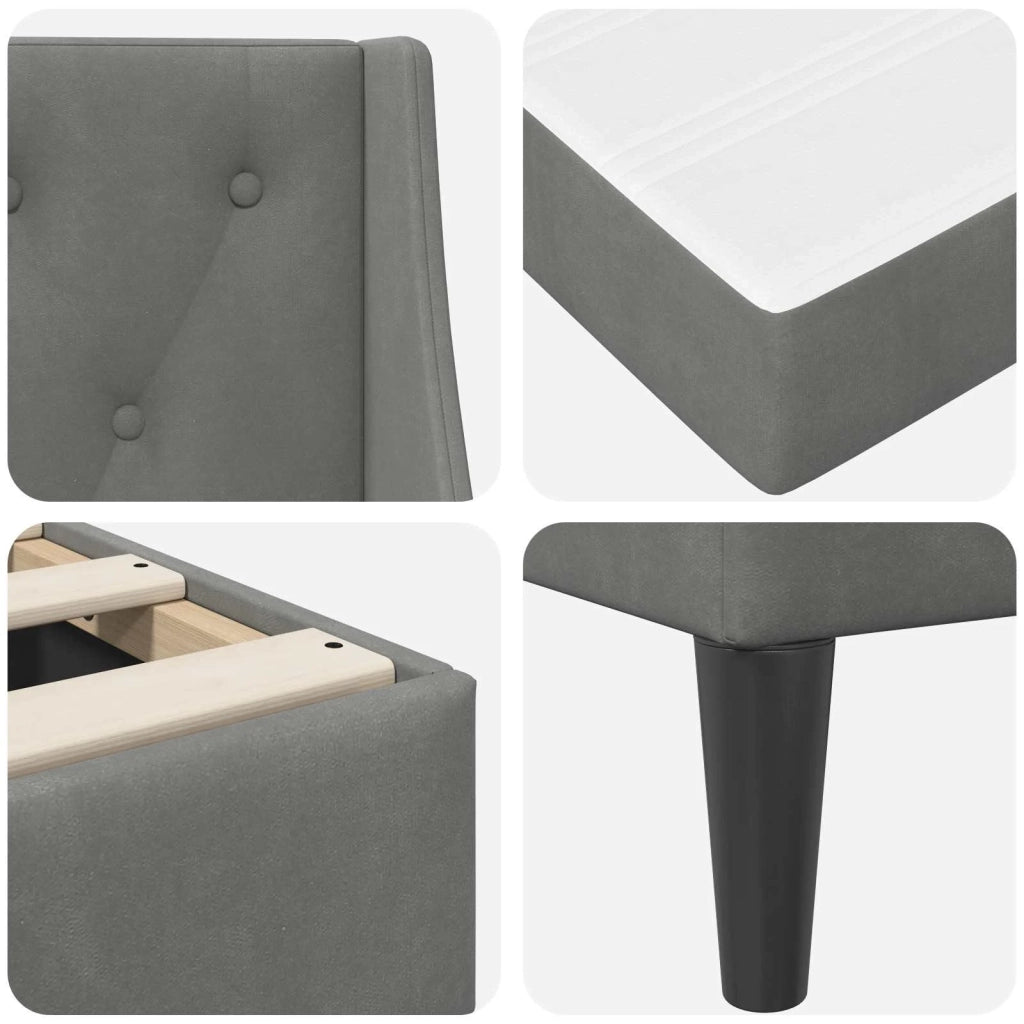 Struttura letto con materasso Grigio scuro 120 x 200 cm Velluto 3414790