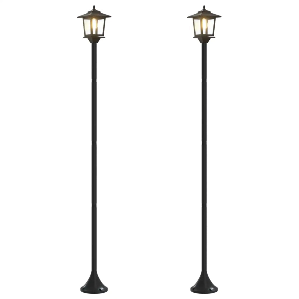 Set di Lampioni with LED Bulb 2 pz Nero 16 x 16 x 156 cm 42042691