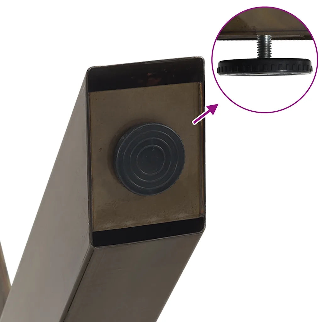 Gambe per tavolo da pranzo a forma di X 2 pz | Piede del tavolo in acciaio naturale 80x(72-73) cm