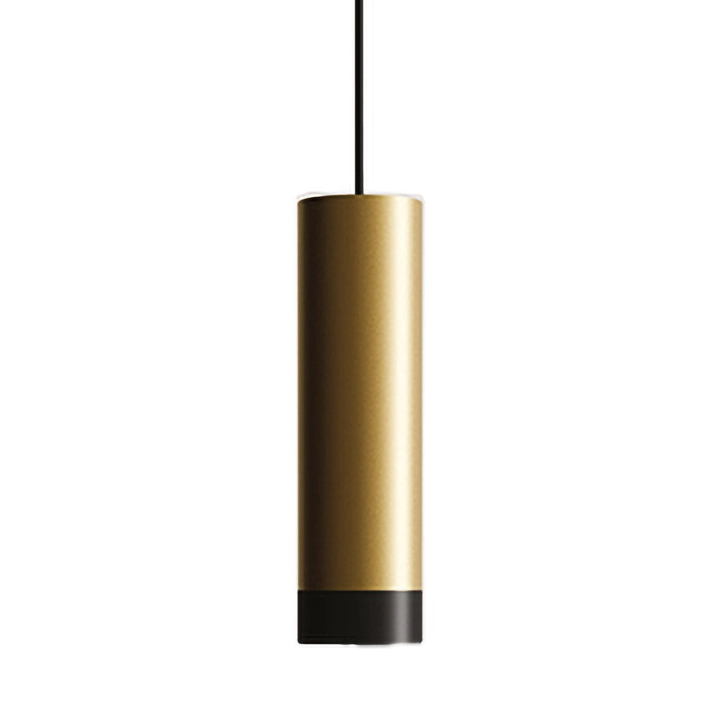Tubotto Lampada a Sospensione LED Design in Alluminio Anodizzato Oro e Nero 8W 2700K 625 Lumen Diametro 4,5 cm Altezza Totale 310 cm IP40