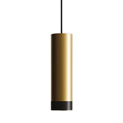 Tubotto Lampada a Sospensione LED Design in Alluminio Anodizzato Oro e Nero 8W 2700K 625 Lumen Diametro 4,5 cm Altezza Totale 310 cm IP40