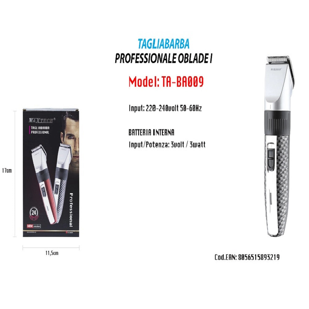 Trade Shop - Tagliabarba Rasoio Professionale Oblade I Maxtech Uomo New Version Ta-ba009 -
