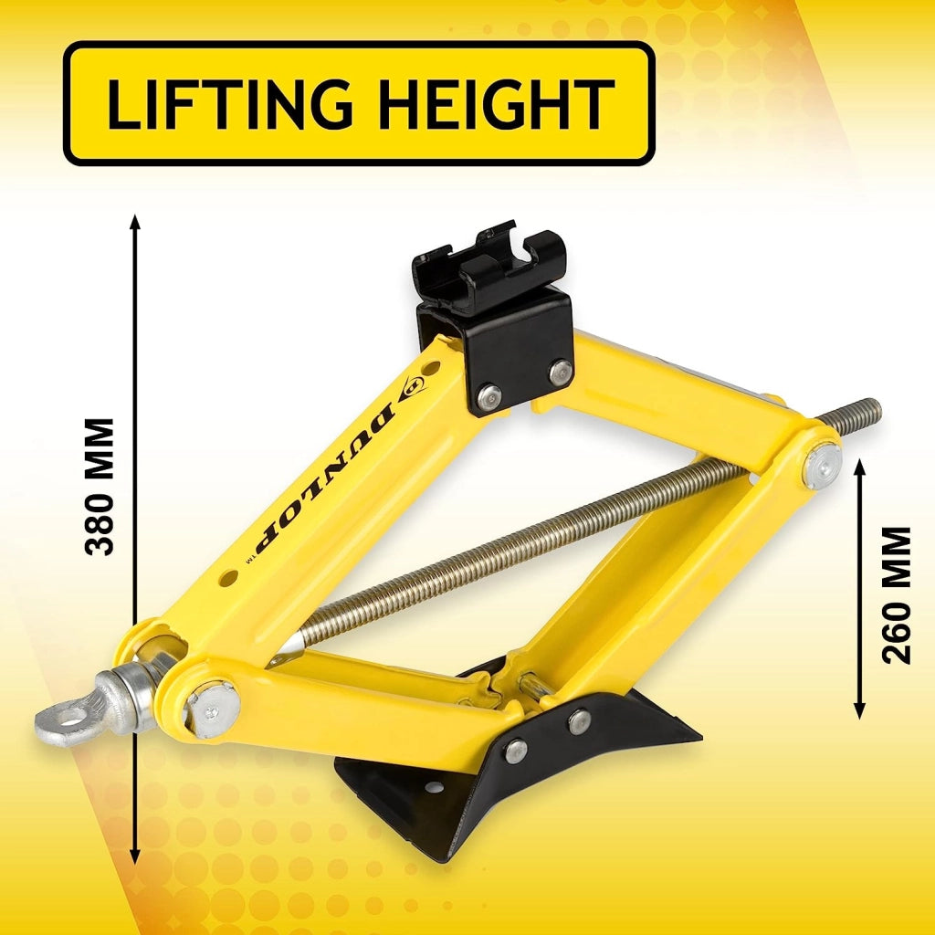 Cric sollevatore Auto Martinetto a forbice per Gomme 1500 KG SCISSOR JACK DUNLOP