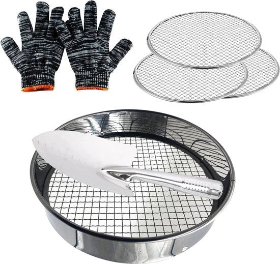 Compostiera metallica 25 cm - griglia per giardino - attrezzo da giardino - set di griglie per pietre - compostiera - potenziale per giardino.