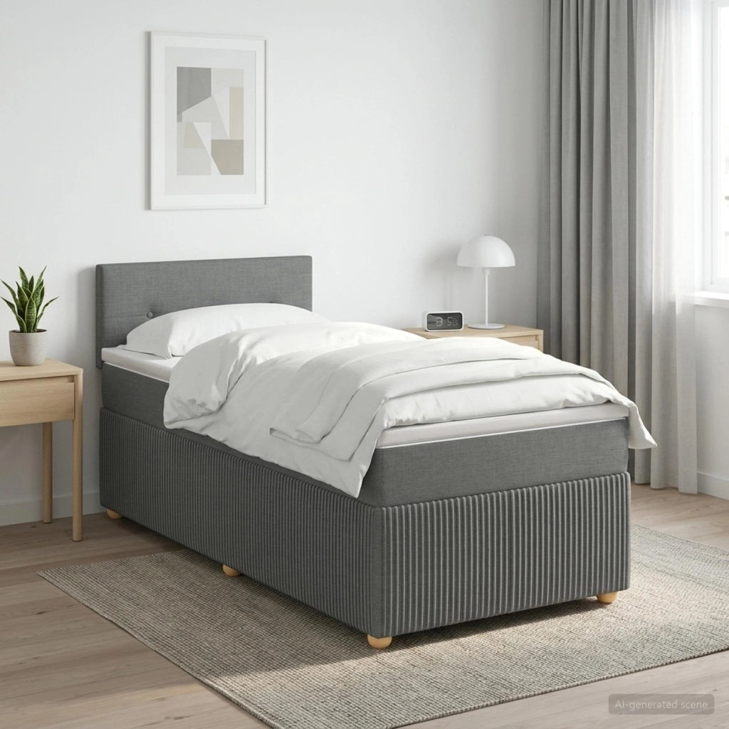 Letto box spring con materasso Grigio Scuro 100 x 200 cm 3451399