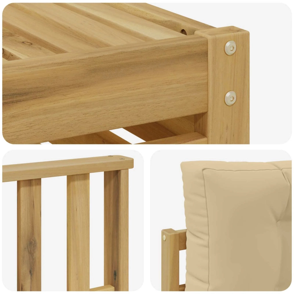 Set di divani da esterno 6 pcs Bianco e Beige 3390038