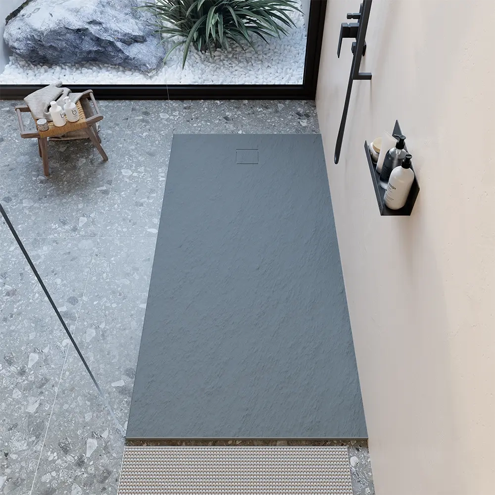 Piatto doccia 80x160 cm colore grigio effetto pietra | Samos