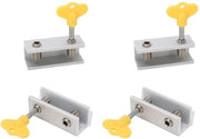 Sistema di Blocco per Porta Regolabile - Sicurezza per Porte - Blocco per Porte Bambini - Materiale Aluminium/Ruggine - 4 Pezzi - Adatto per Diametro di Guida fino a 1,6 cm