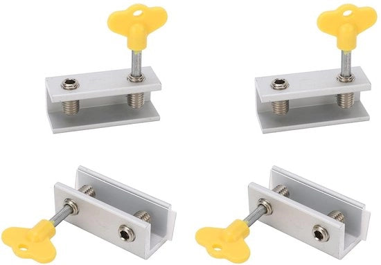 Sistema di Blocco per Porta Regolabile - Sicurezza per Porte - Blocco per Porte Bambini - Materiale Aluminium/Ruggine - 4 Pezzi - Adatto per Diametro di Guida fino a 1,6 cm