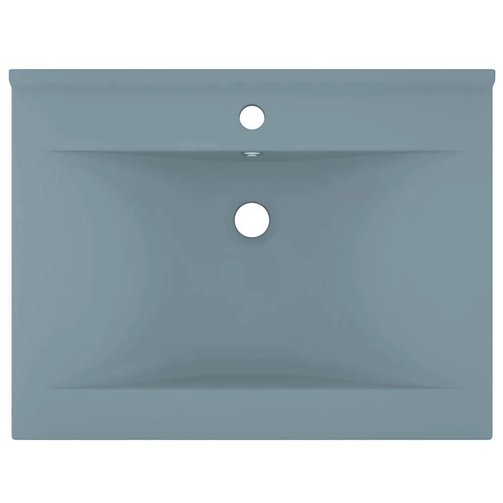 Lavandino con Foro Rubinetto Azzurro Opaco 60x46 cm in Ceramica CFW5035146