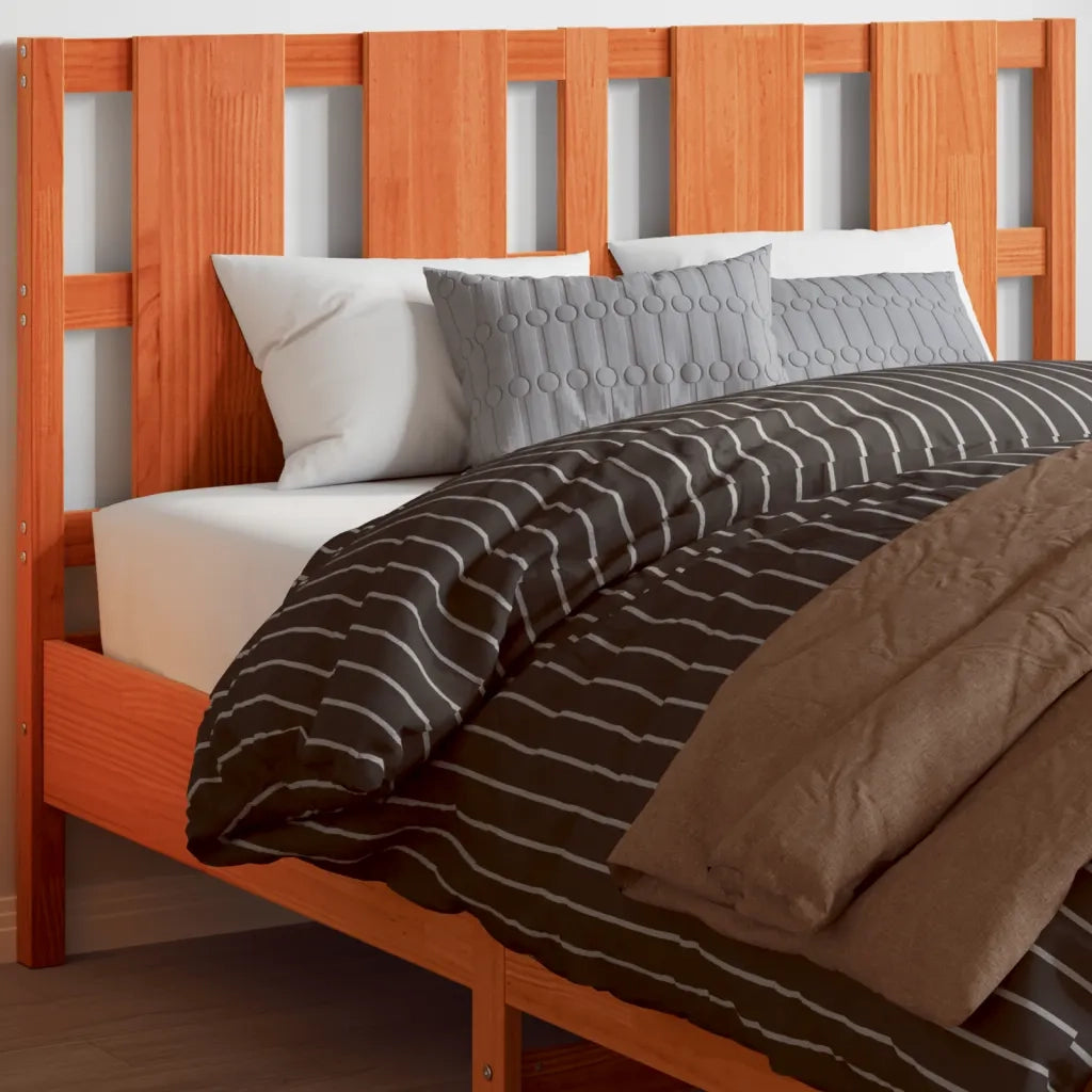 Testiera-Testata-Testiera Decorativa Marrone Cera 135 cm in Legno Massello di Pino 530013